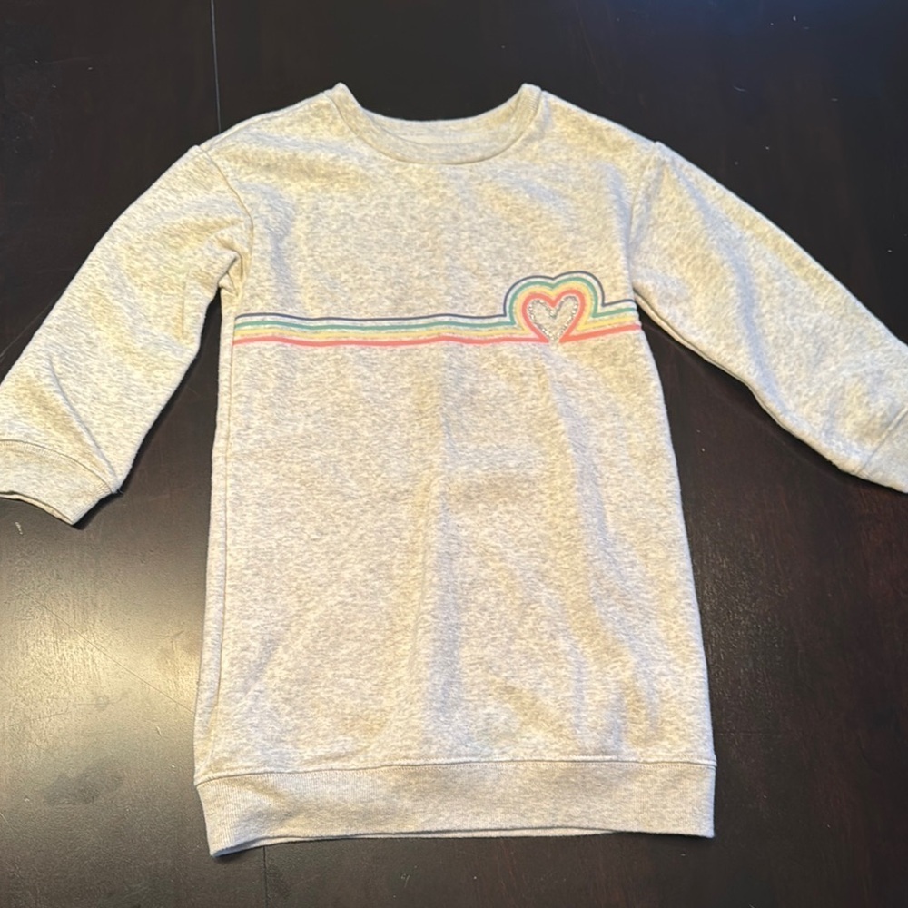 GAP Gray Crewneck Sweatshirt with Heart Detail